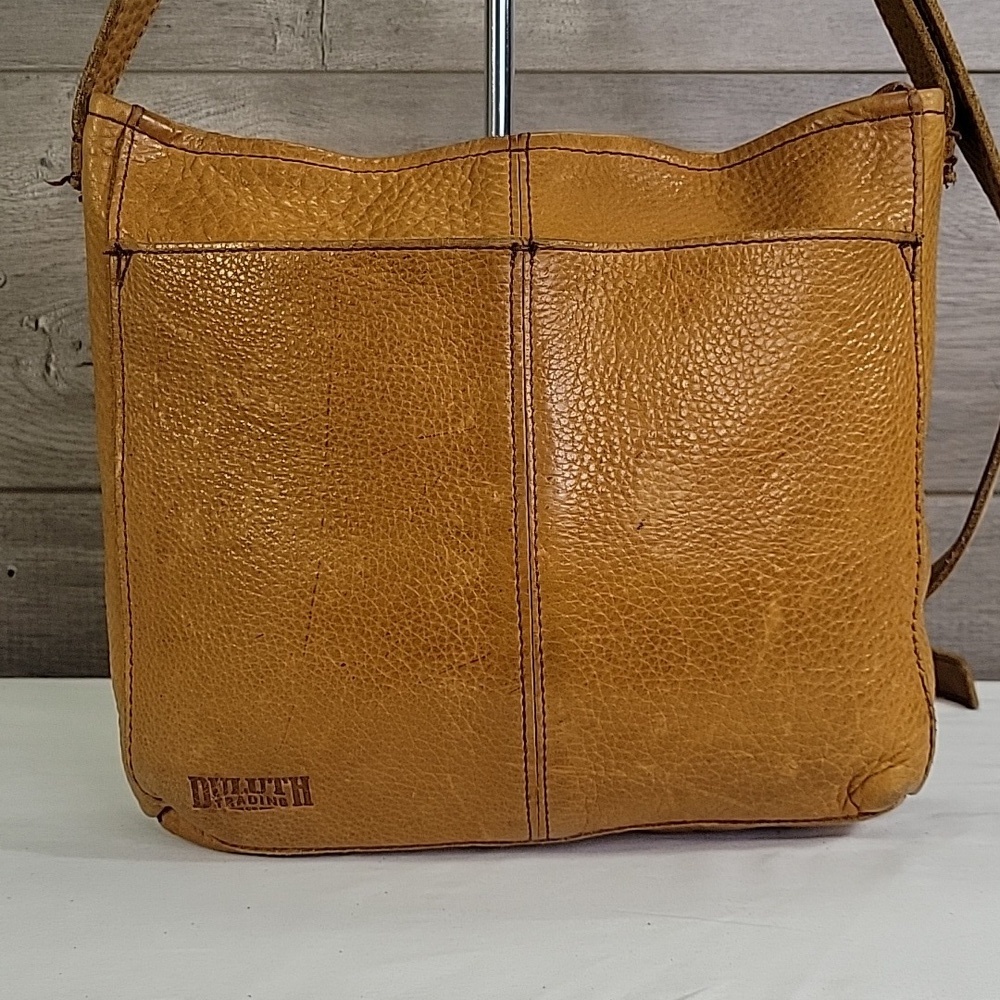 Duluth Trading Brown Pebble Leather Shoulder Bag - Picture 2 of 14